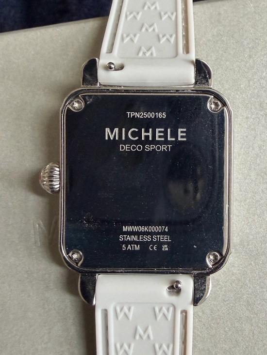 Michele Deco Sport Stainless Steel Watch With Silicone Band